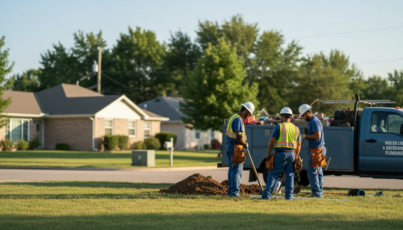 Residential water line and bathroom plumbing service in Hartselle, AL